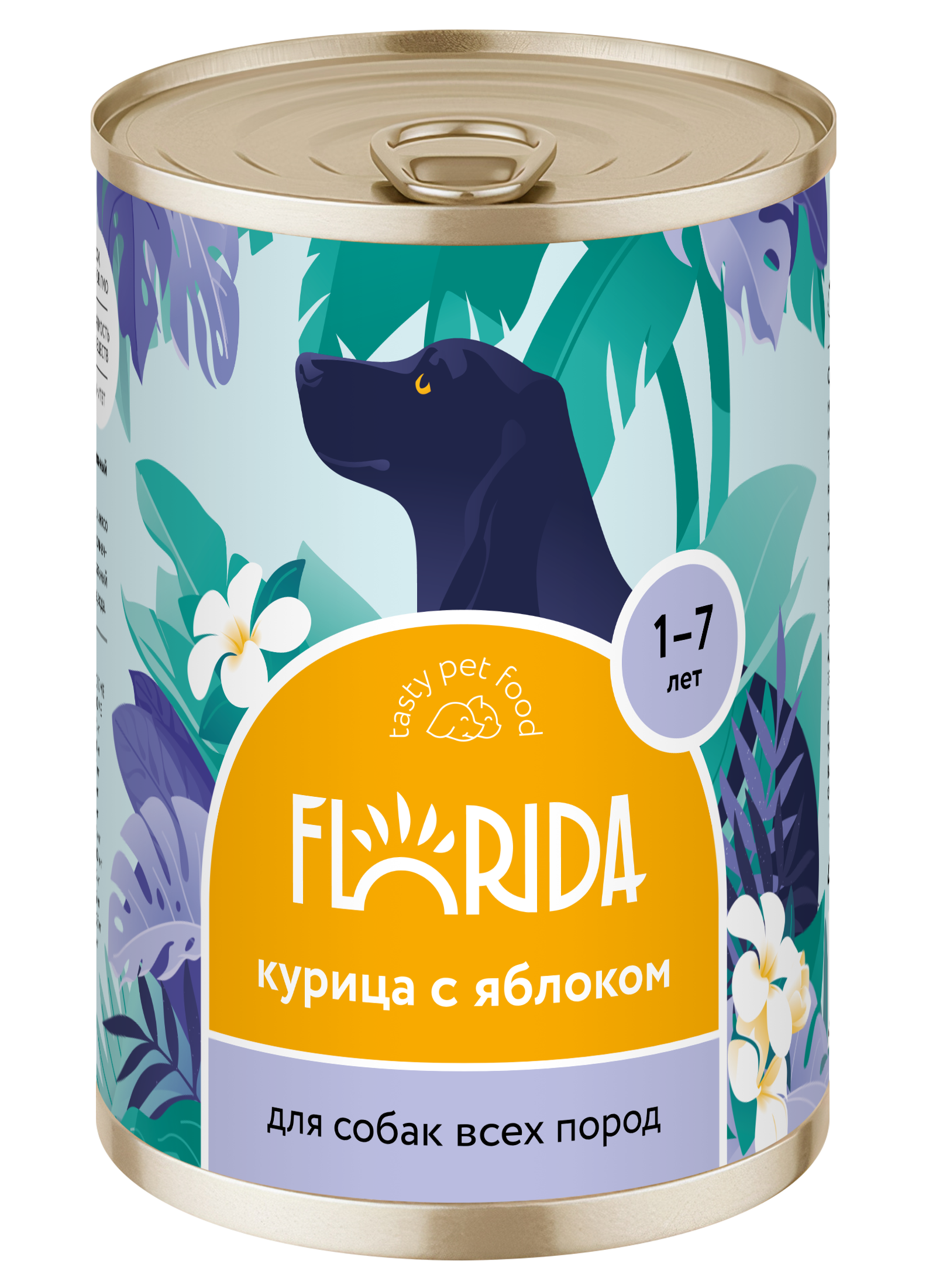 Florida Влажный корм для собак с курицей и яблоком 400гр-1шт 4640201674042 4609953562373