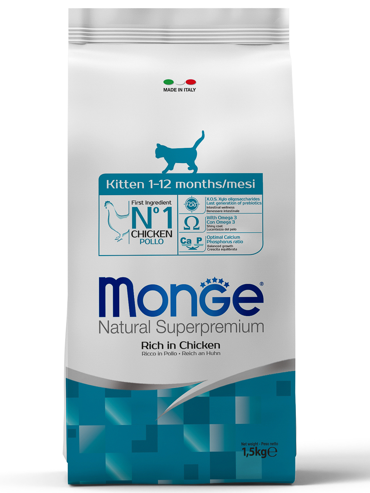 Сухой корм Monge Cat Daily Line для котят и беременных кошек, из курицы 1,5 кг