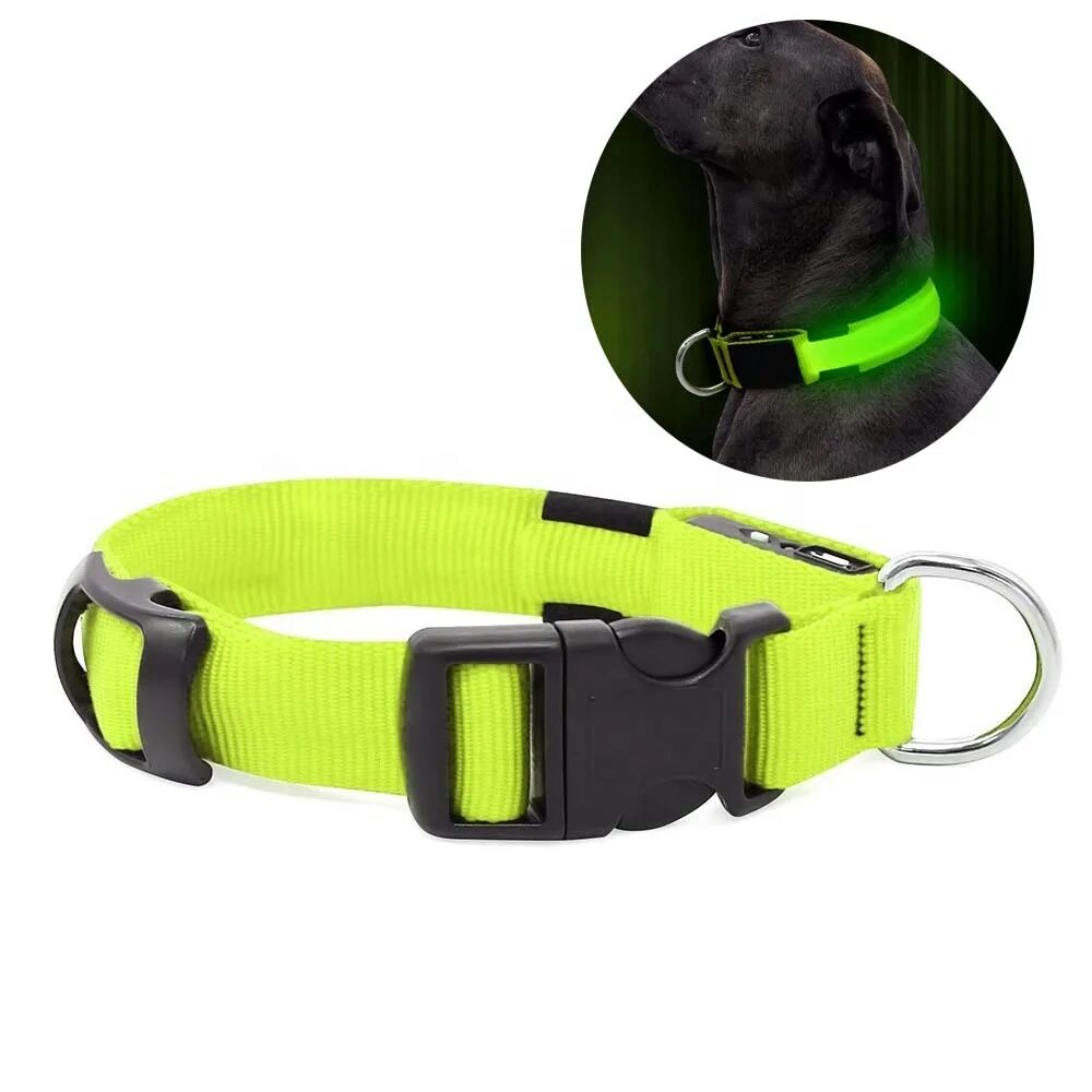 Триол 11271002 Ошейник светодиодный NIGHT CITY неоновый желтый M, 25*310-410мм