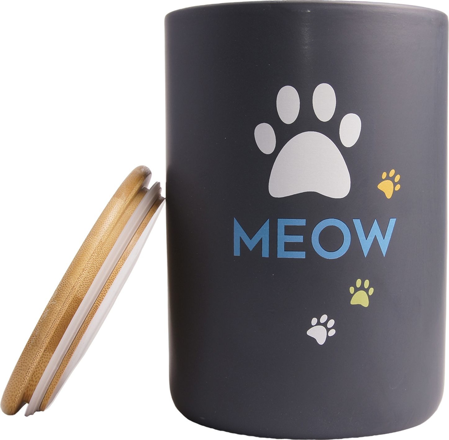 КерамикАрт WOOF  Бокс керамический для хранения корма, для собак, черный, 3800 мл