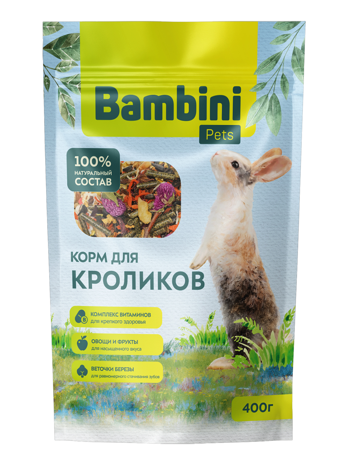 Корм Bambini Pets для кроликов, 400 г
