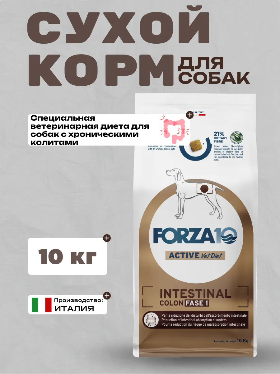 Forza10 Сухой корм для собак с хроническими колитами 10кг
