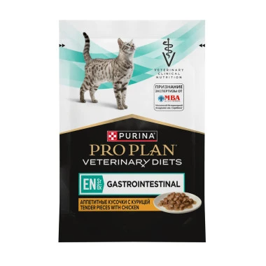 Влажный корм для кошек PRO PLAN VETERINARY DIETS EN ST/OX Gastrointestinal при расстройствах пищеварения, с курицей 85гр