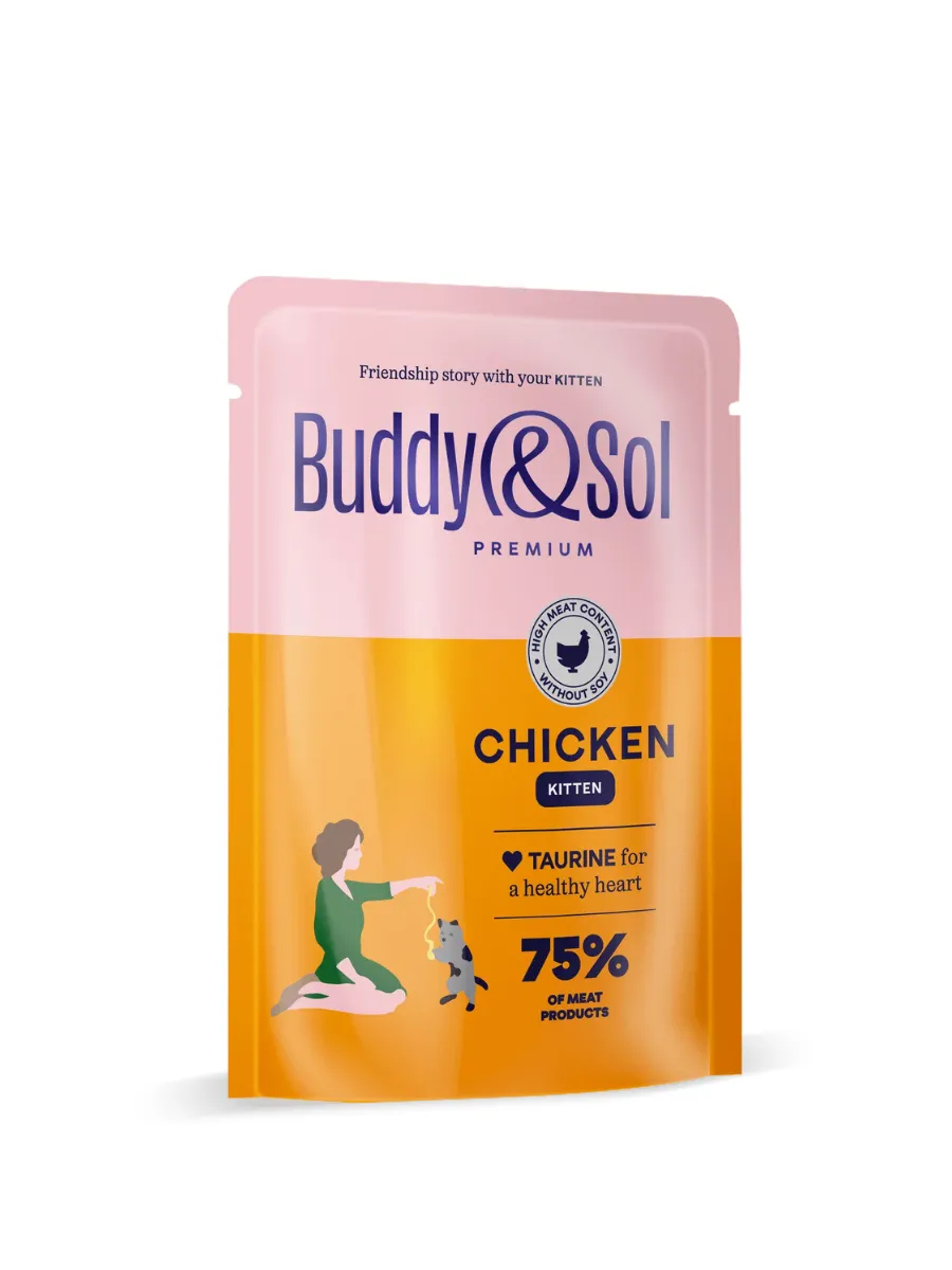 Buddy&Sol Влажный корм для котят с курицей в соусе 85г