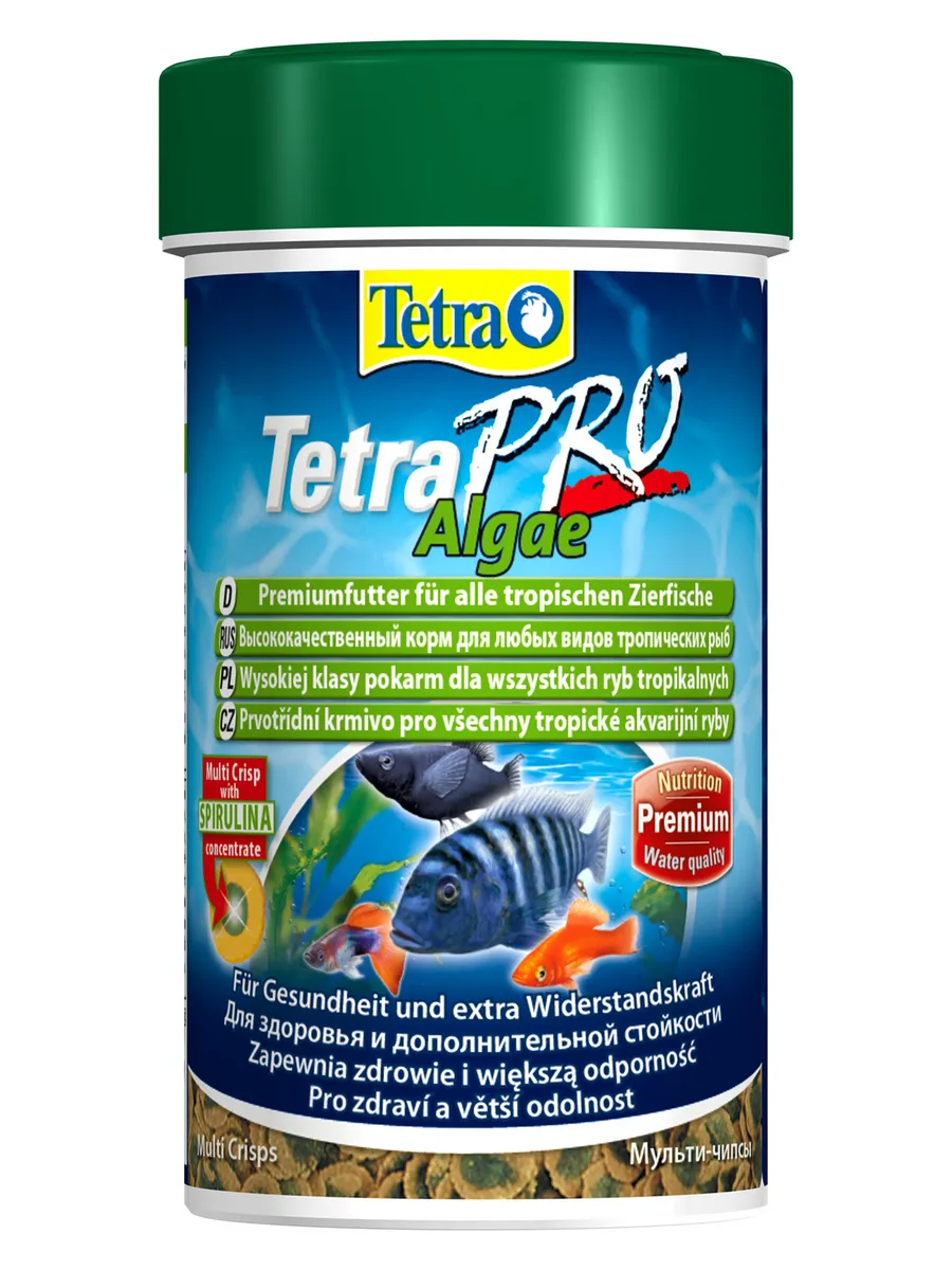 TetraPro Algae Crisps раст.корм для всех видов рыб в чипсах 100 мл