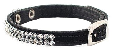 Дарэлл 512510 Ошейник "Люкс" двухслойный, велюр-лайт со стразами 10мм*14-18см