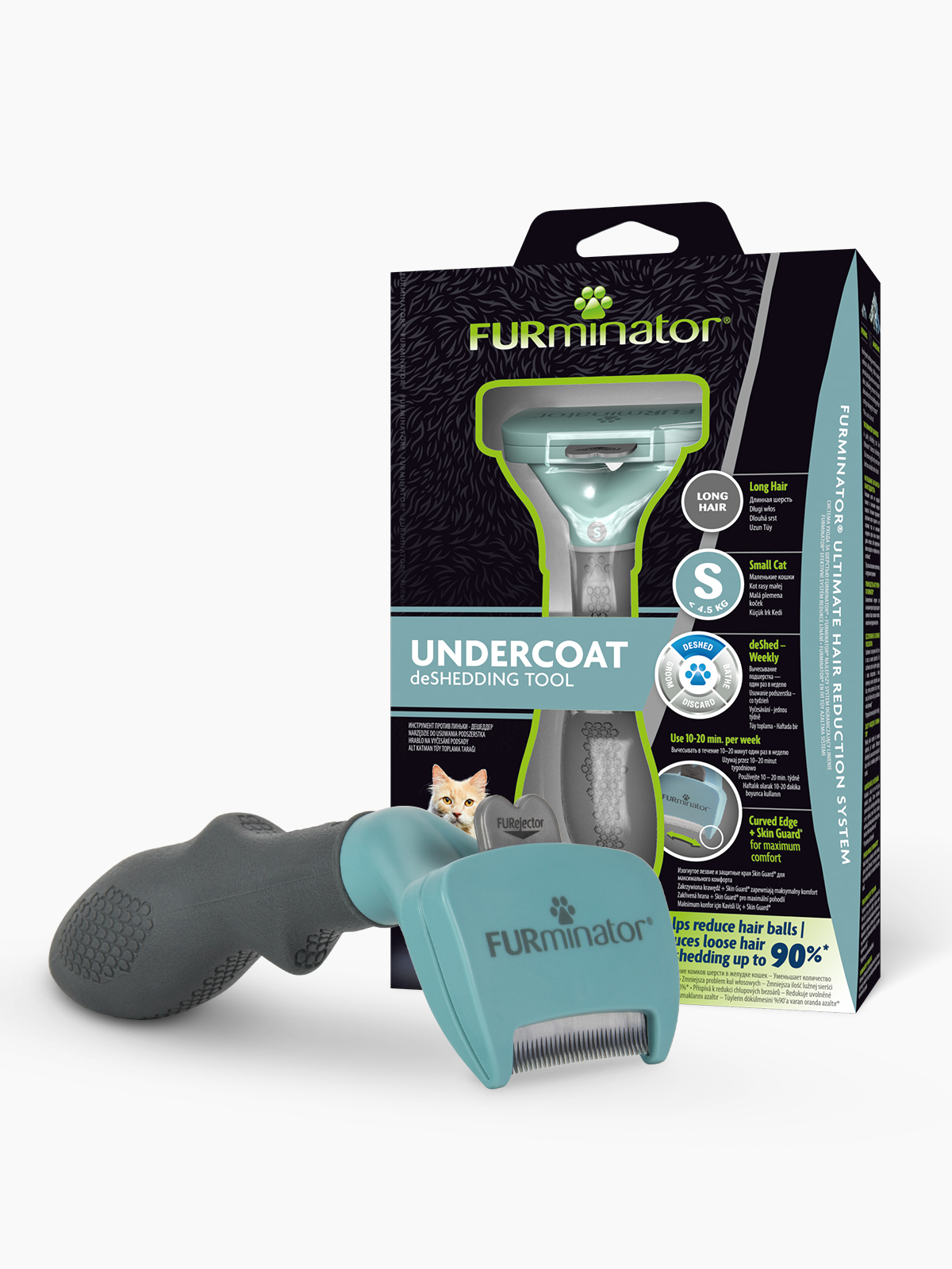 Фурминатор FURminator S для маленьких кошек c длинной шерстью
