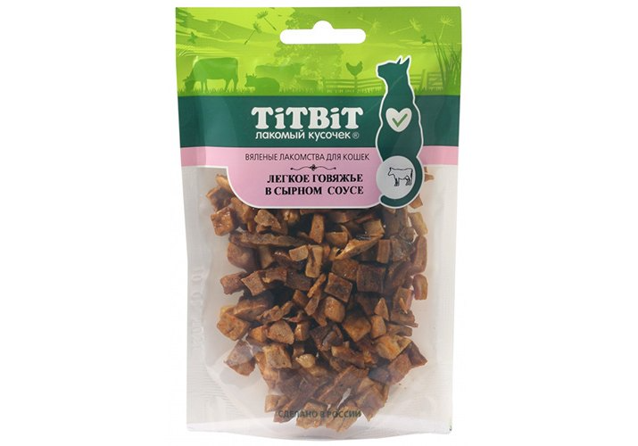 TiTBiT Лакомство Легкое говяжье в сырном соусе для кошек 25 гр 4690538019412