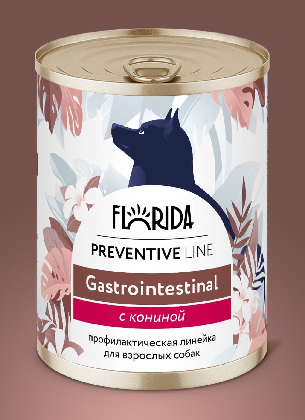 Florida Влажный корм для собак с кониной 1шт-340г 4608259337890