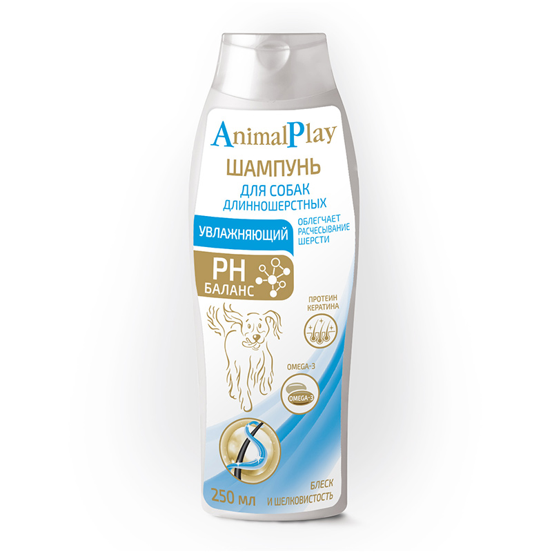 Animal play Шампунь Animal Play для длинношерстных собак, увлажняющий, 250 мл 4630030250043