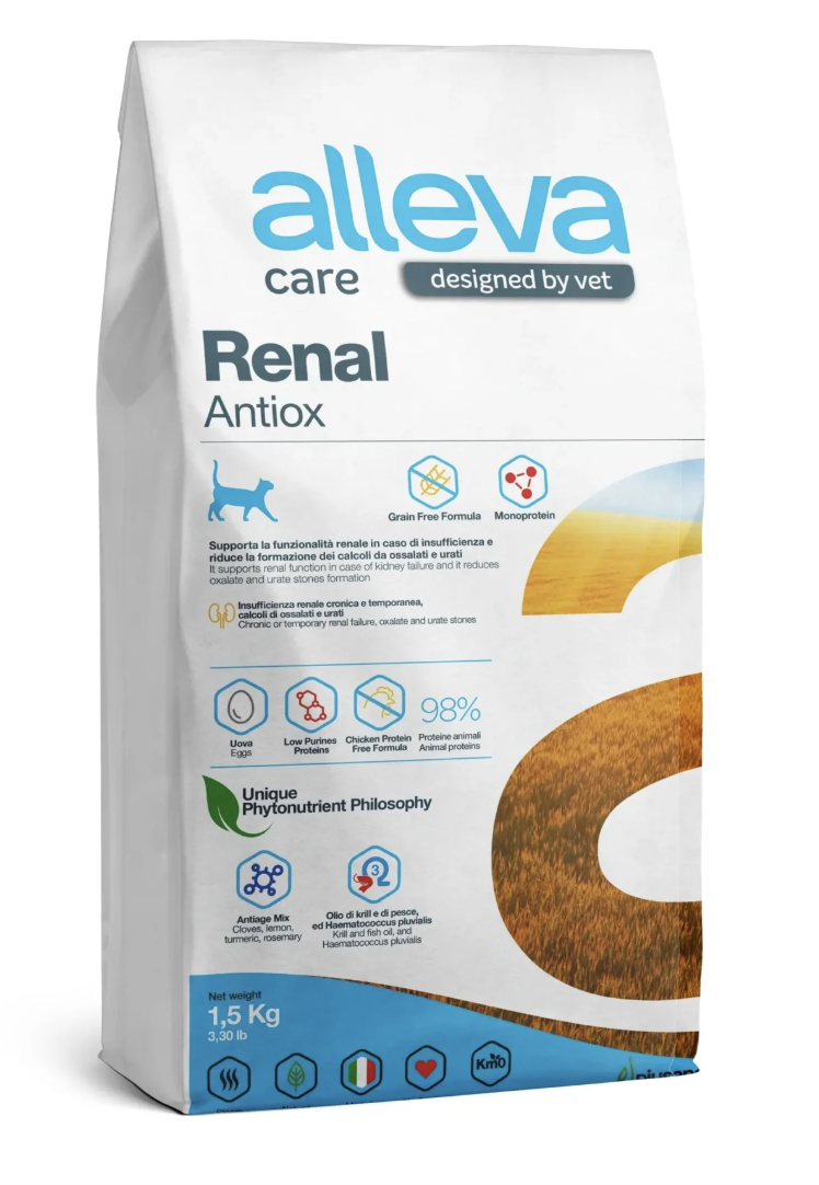Alleva Корм для кошек Аллева Кэр Ренал Антиокс 1,5 кг P10273 8002754102735