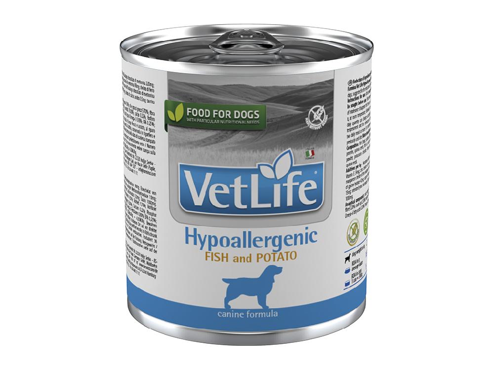 FARMINA Влажный корм для собак Farmina Vet life Hypoallergenic, рыба с картофелем, при аллергии, лечебный, ветеринарная диета, 300гр