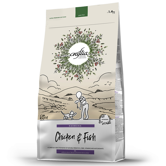 CRAFTIA Сухой корм  для котят из курицы и рыбы 1,4 кг 7640335421595