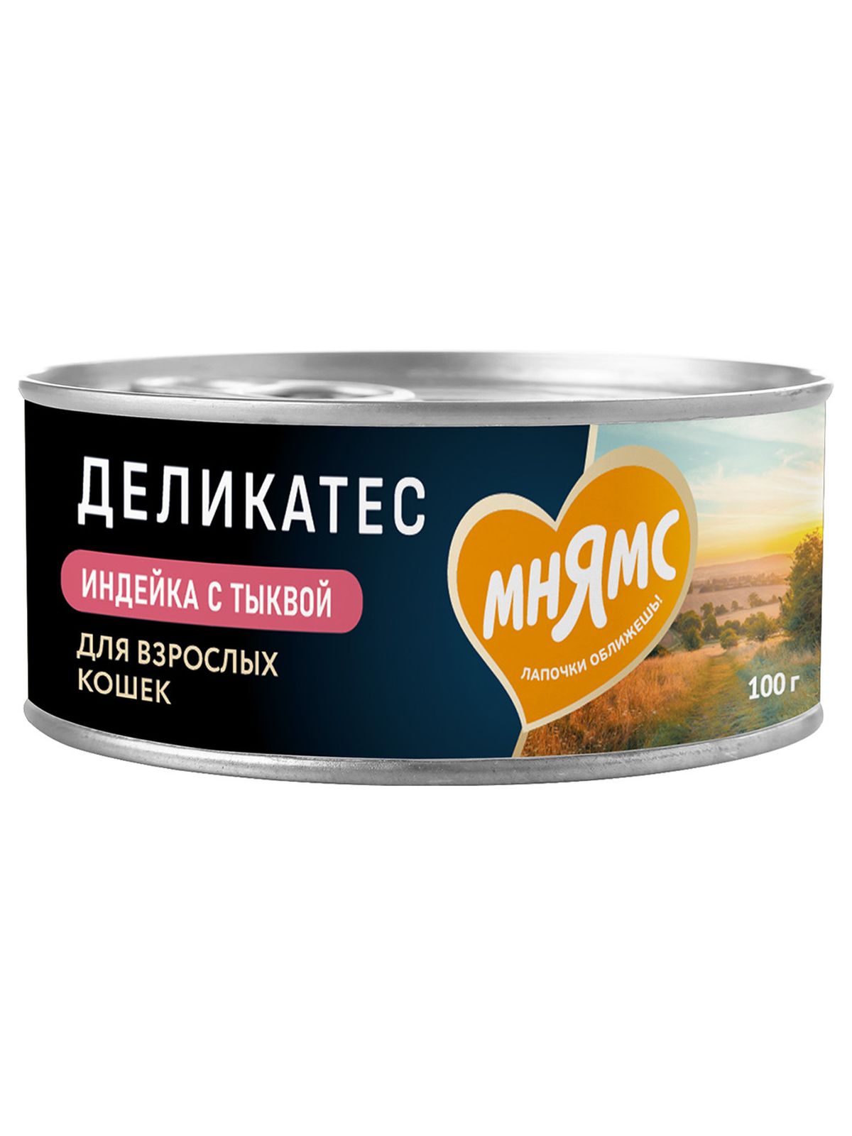 Мнямс Деликатес Влажный корм Паштет по-оксфордски, индейка с тыквой для кошек, 100 г