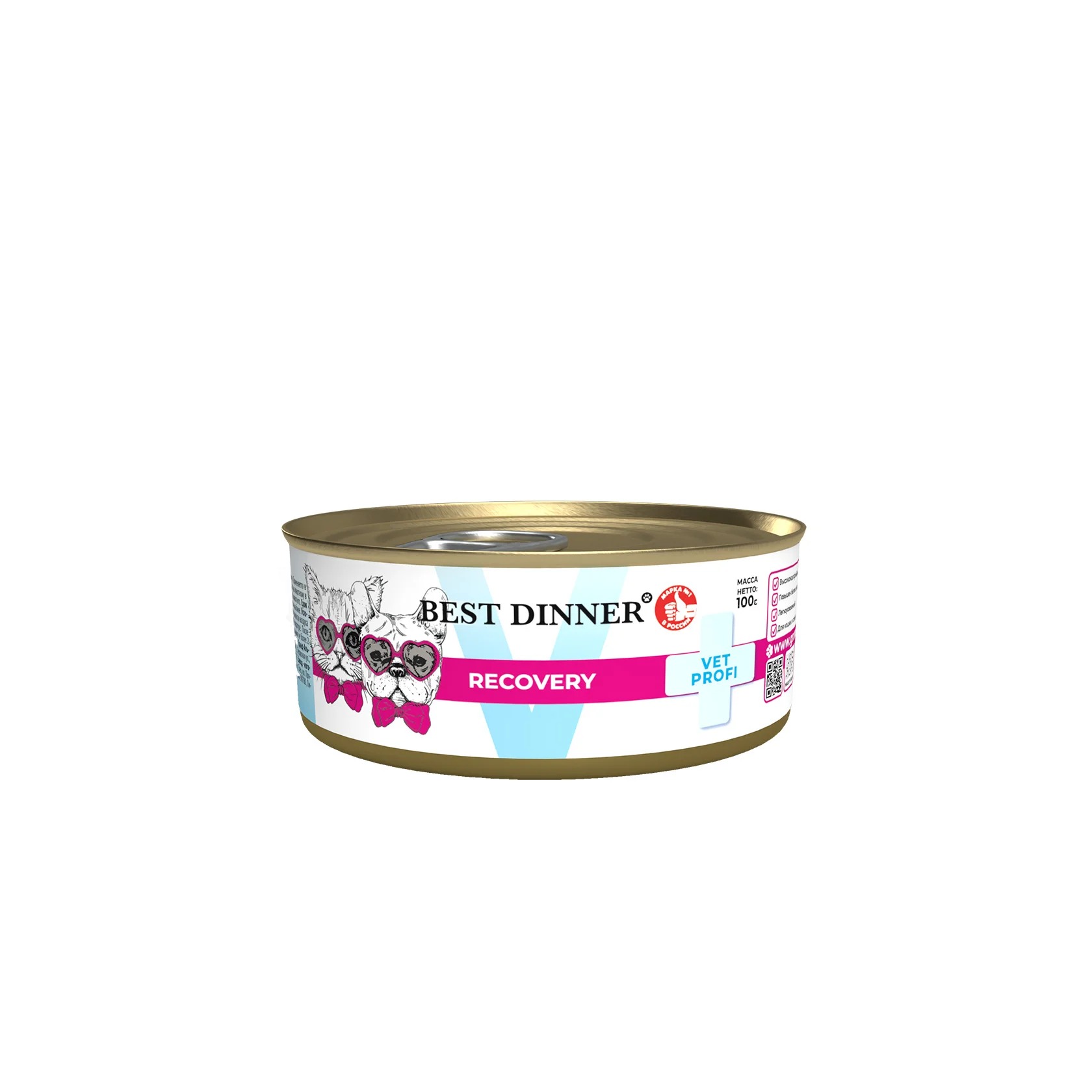 Влажный корм Best Dinner (Бест Диннер) Vet Profi Recovery для кошек и собак в период восстановления 100г