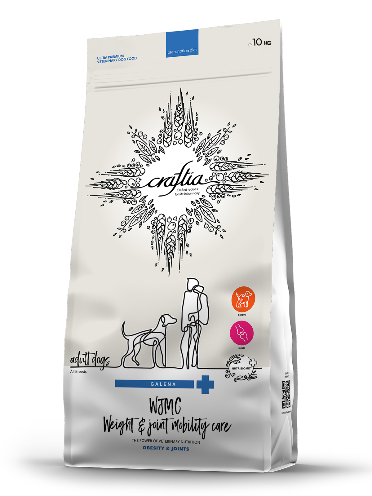 Ветеринарная диета CRAFTIA GALENA DOG WEIGHT&JOINT MOBILITY CARE  ВейтэндДжоинт мобилити для собак для снижения веса и поддерж. здоровья сустав 10 кг