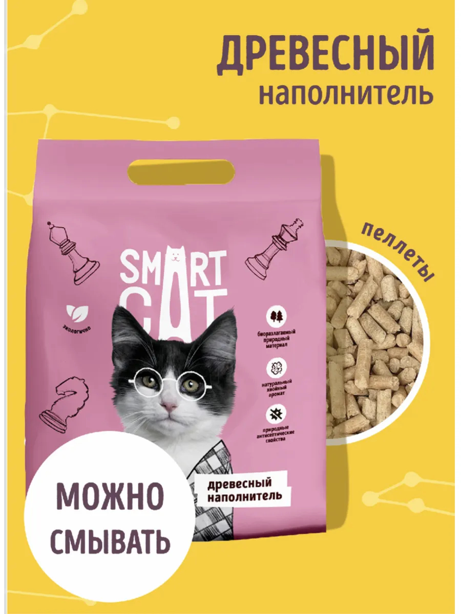 Smart Cat Древесный наполнитель, пеллета 6мм, 5кг 4605564033240 4605564033240
