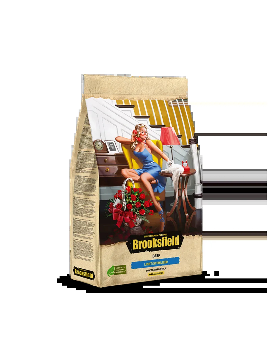 BROOKSFIELD Корм для стерилизованных кошек с лишним весом, говядина 6 кг