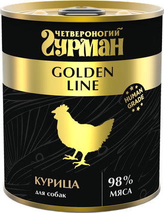 Консервы для собак "Четвероногий гурман" Golden line с курицей, 340 г