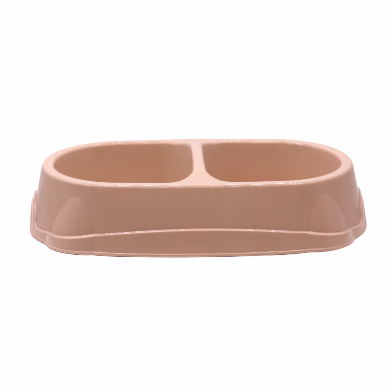 Миска для животных Моськи-Авоськи двойная 2х250 мл, бежевая