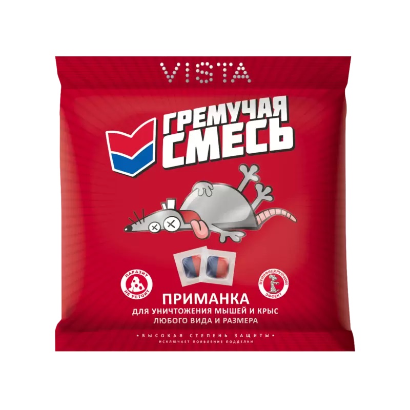 Гремучая смесь, приманка для уничтожения мышей и крыс, микс тесто-брикеты, 200 г