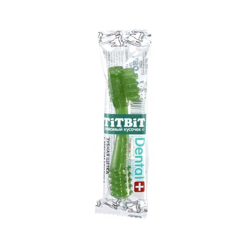 Титбит 019887 Dental+ Лакомство д/собак маленьких пород Зубная щетка с мясом кролика