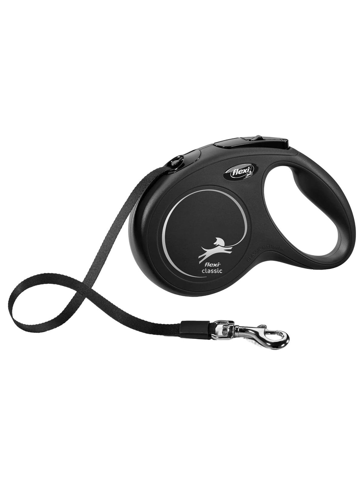 Flexi flexi рулетка New Classic M (до 25 кг) 5 м лента черная