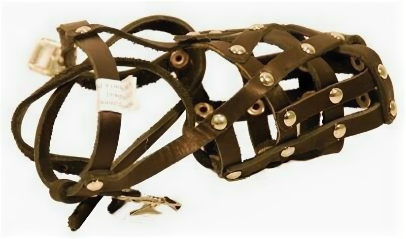 ЗООТЕХНОЛОГИЯ-М №4 Намордник кожаный сетка, для кобелей породы овчарка, 10мм 30см