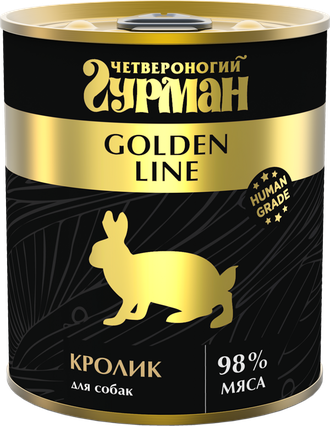 Консервы для собак "Четвероногий гурман" Golden line с кроликом 340 г