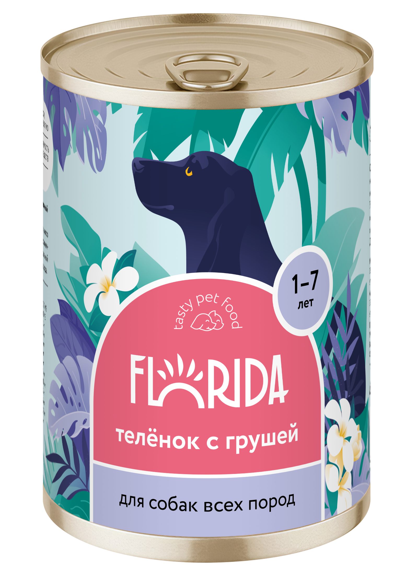 Florida Влажный корм для собак с теленком и грушей 400гр-1шт 4670236595432 4606239660204