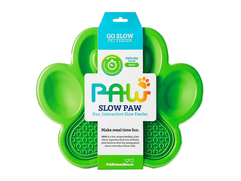 Миска Лапа для медленного кормления 2в1, зеленая PetDreamHouse PAW 2-IN-1 Slow Feeder & Lick Pad Green Easy, 540 г