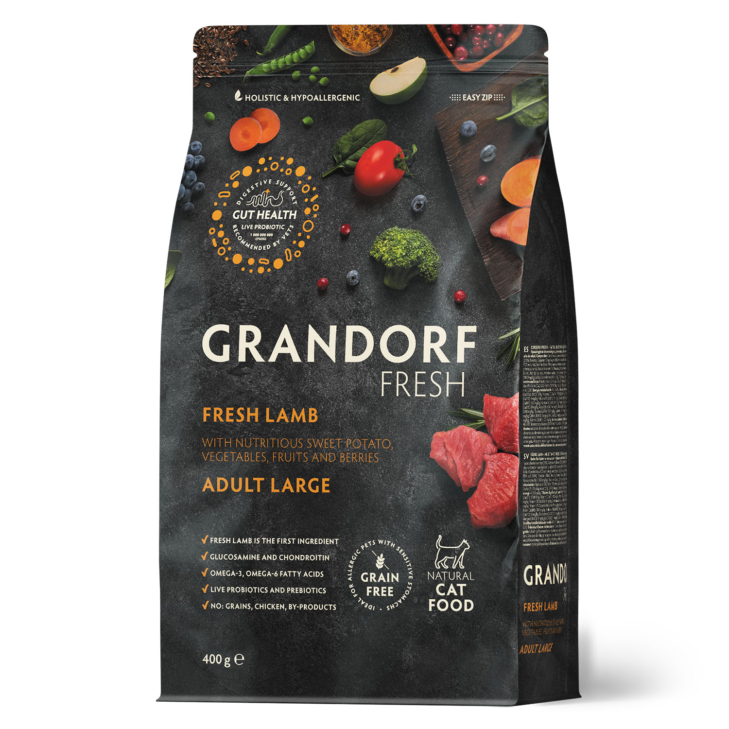 Grandorf Fresh Сухой беззерновой корм для крупных кошек с ягненком 400 гр 5407007852697