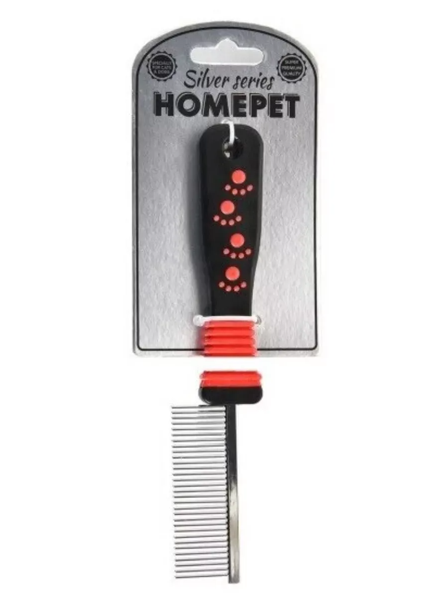 Расчёска для животных "Homepet Silver Series" металлическая, 20 см х 2,5 см 31 зуб