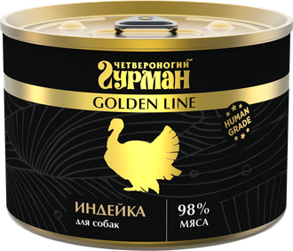 Четвероногий Гурман Корм влажный для собак "Golden line Индейка", 240г