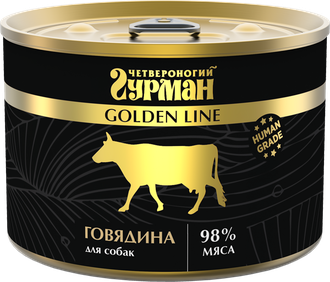 Четвероногий Гурман Корм влажный для собак "Golden line Говядина", 240г