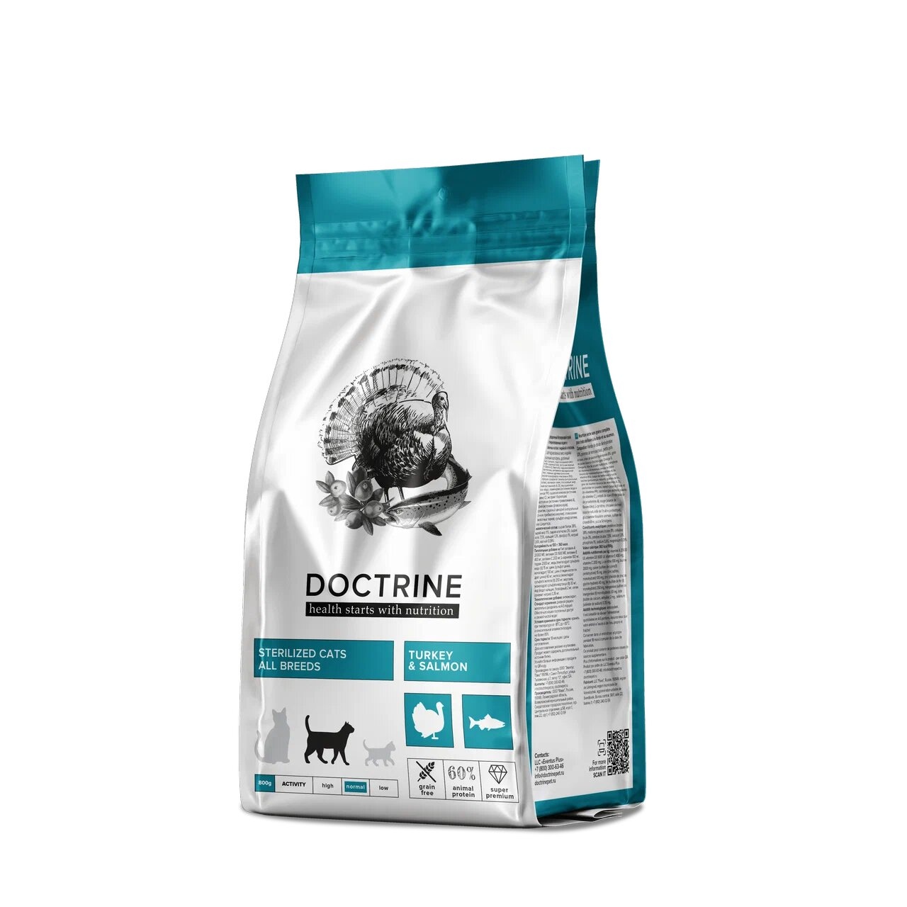 Doctrine Корм для стерилизованных кошек с индейкой - 800 г