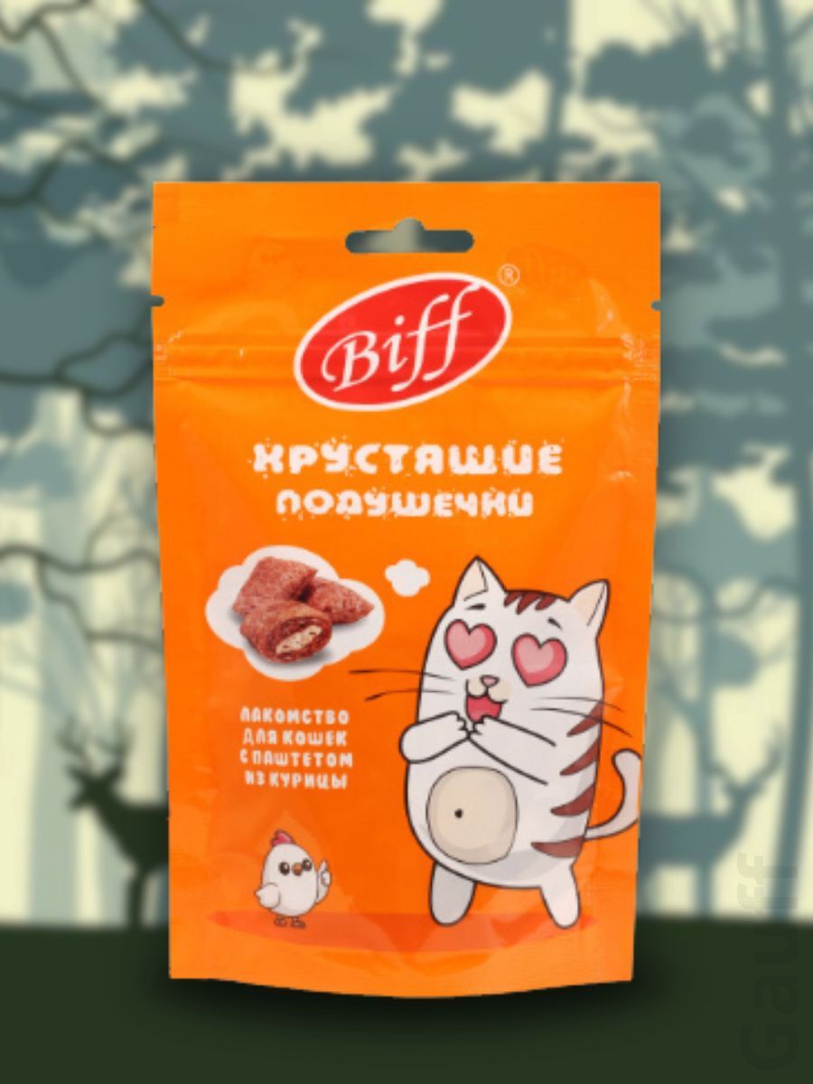 TiTBiT Лакомство подушечки для кошек с паштетом из курицы 60 гр 4690538026663