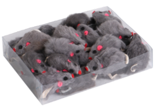 Игрушка для кошек "Мышь серая" (натур.мех, с кош.мятой, 5х2см) 1 шт