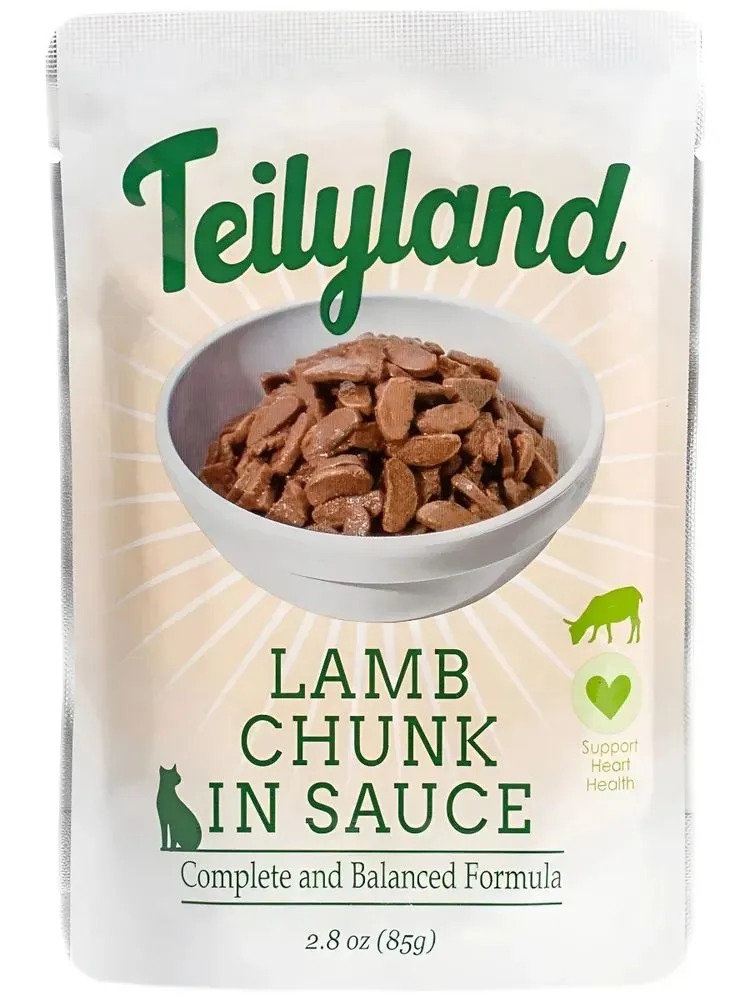 Pettric Teilyland Корм для кошек влажный, полнорационный, кусочки ягненка в соусе, 85 г