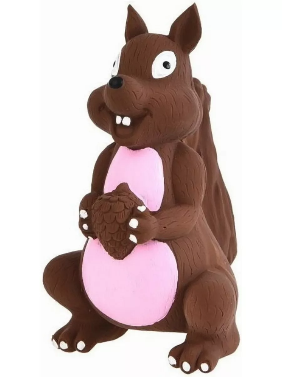 Игрушка для собак "HomePet" Белка с пищалкой, латекс