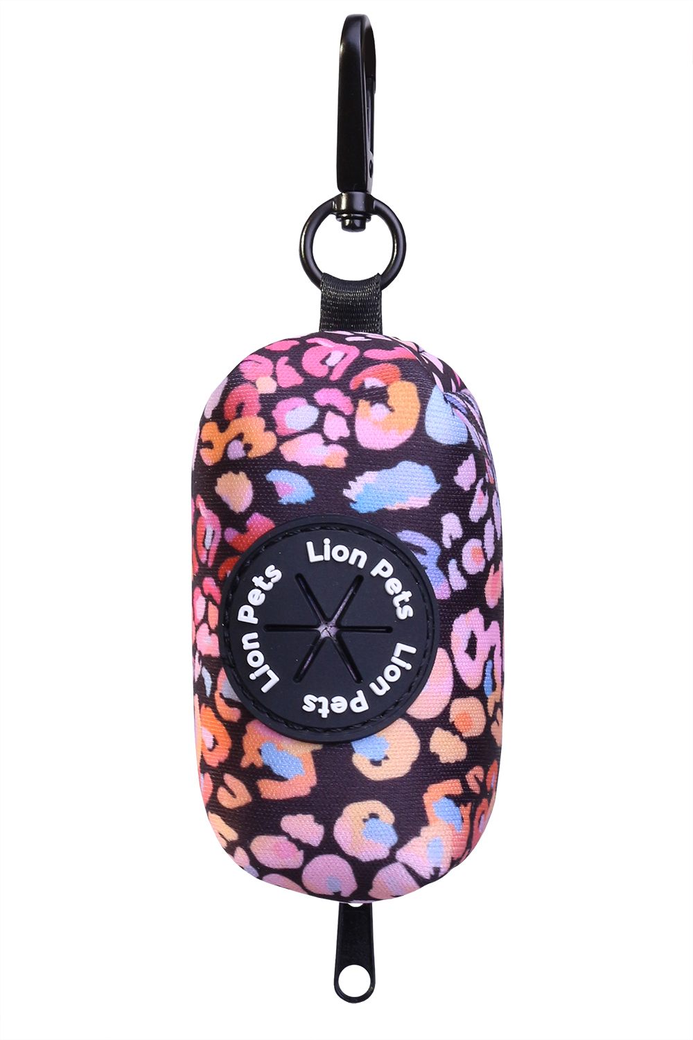 Сумочка диспенсер LionPets для уборки за животным LPD-100-1 (Цветной леопард 8*5*5 см )