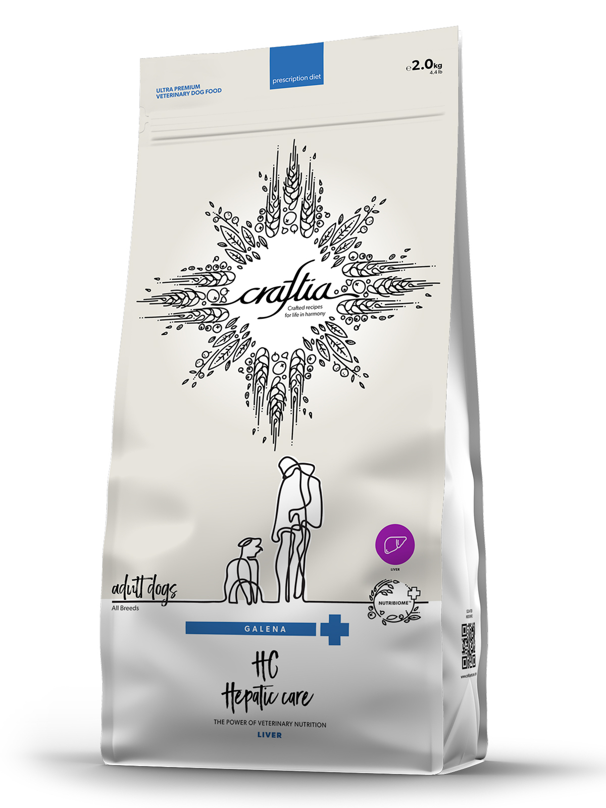 Ветеринарная диета CRAFTIA GALENA DOG HEPATIC CARE Гепатик для собак при заболеваниях печени 2 кг