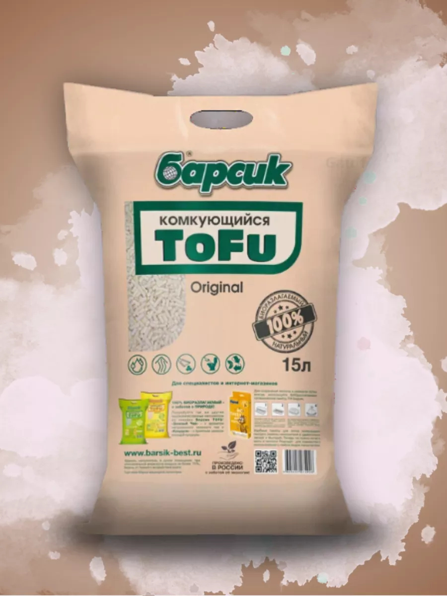 Барсик Наполнитель TOFU Original комкующийся 15л