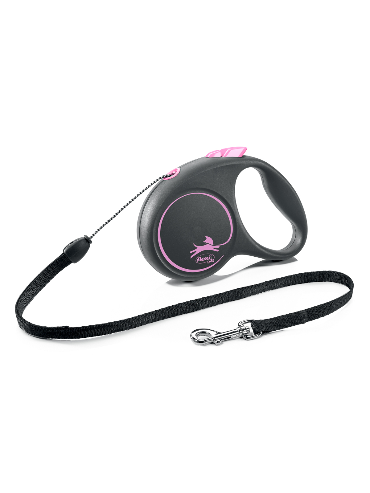 Flexi flexi рулетка Black Design S (до 12 кг) 5 м трос черный/розовый