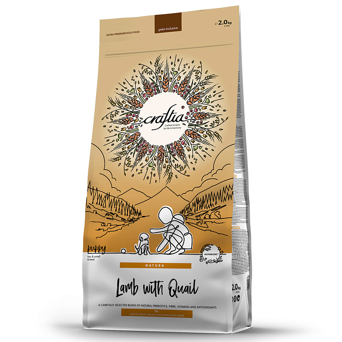 CRAFTIA Сухой корм  для щенков миниатюрных и мелких пород из ягненка с перепелкой 7 кг 7640335420734