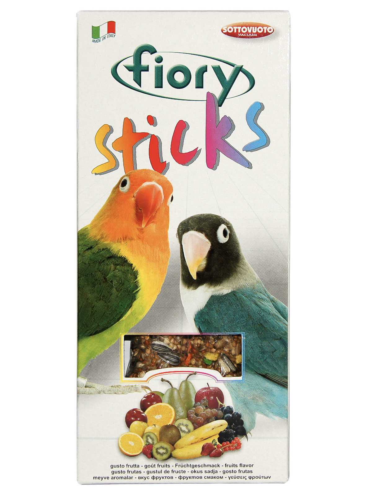 Лакомство Fiory Sticks палочки для средних попугаев, с фруктами 2х60 г