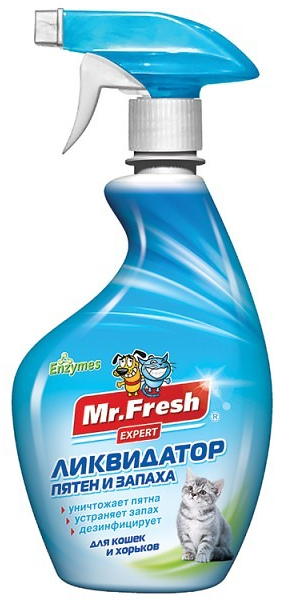 Ликвидaтор пятен и запаха Mr.Fresh Expert 3в1 для кошек и хорьков, спрей, 500 мл