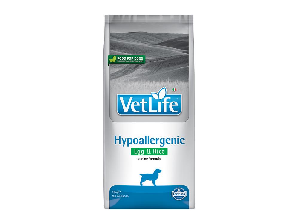 Сухой корм для собак Farmina Vet life Hypoallergenic, яйцо с рисом, при аллергии, лечебный, ветеринарная диета, 12 кг