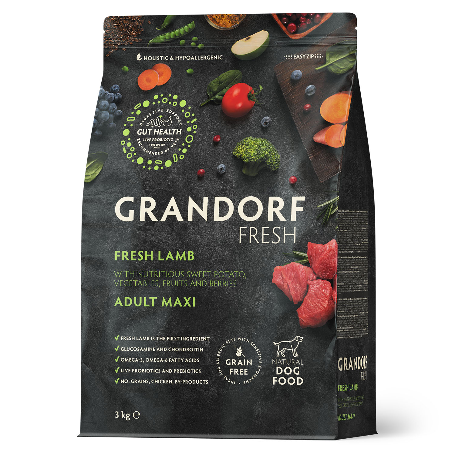 Grandorf Fresh Grandorf Сухой беззерновой корм для крупных собак с ягненком 3 кг 5407007852970