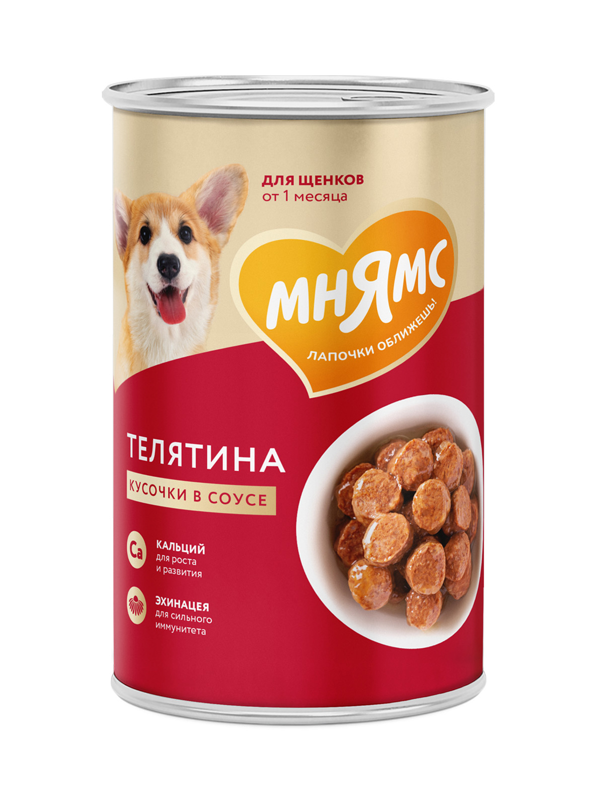 Мнямс  Влажный корм На каждый день Кусочки в соусе с телятиной для щенков «ПРАВИЛЬНОЕ РАЗВИТИЕ» 400 г
